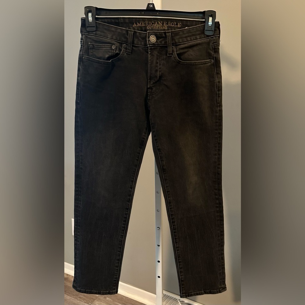 Men’s American Eagle Slim Straight Black Jeans - 28 x 28